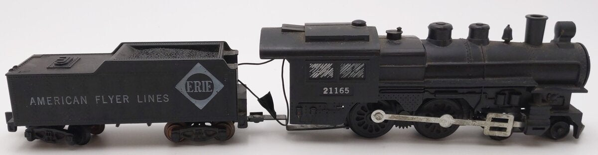American Flyer 21165 Vintage S Erie 4-4-0 Steam Locomotive & Tender #21165 EX
