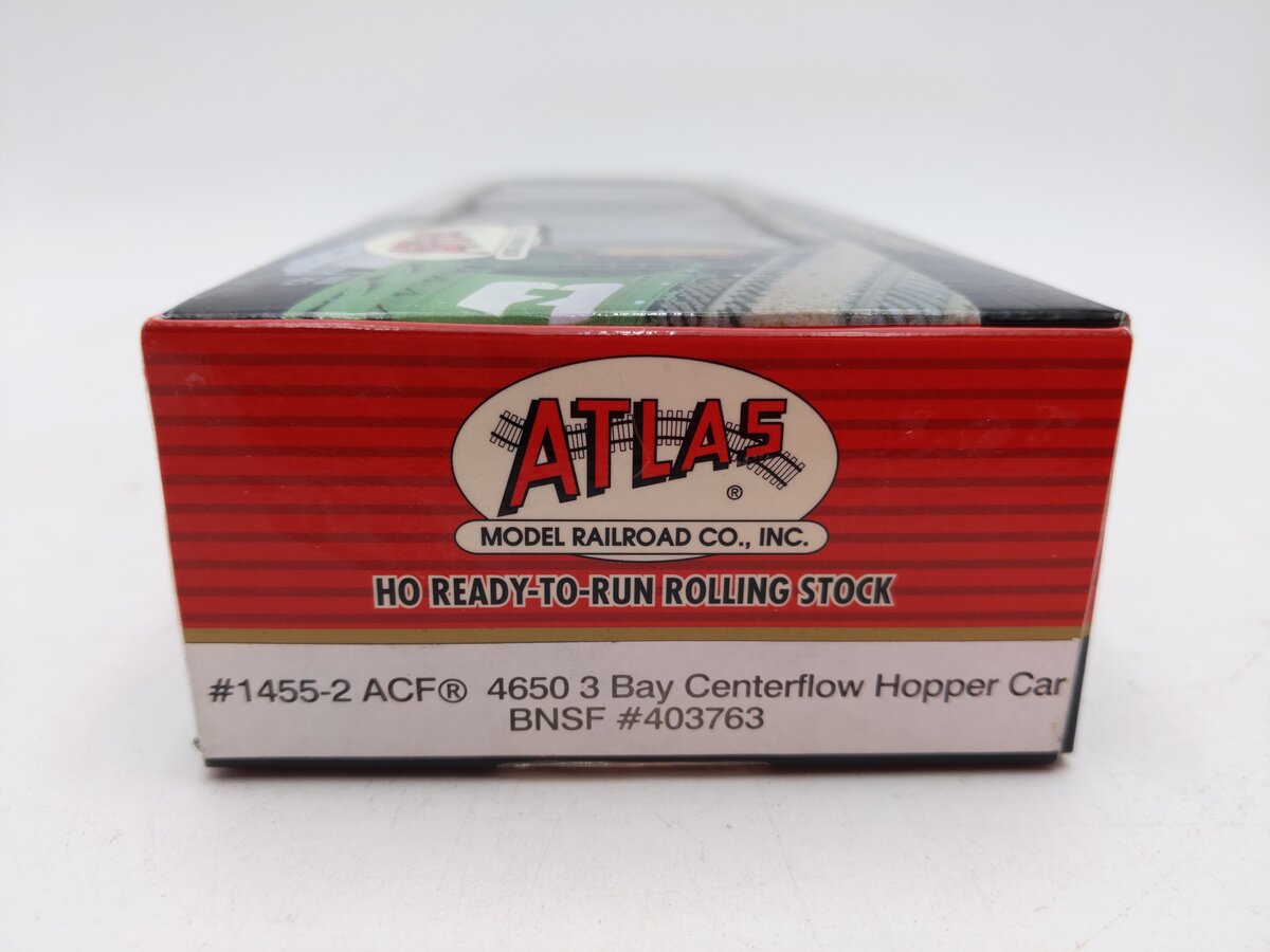Atlas 1455-2 HO Burlington Northern Santa Fe 3 Bay Centerflow Hopper Car #403763 EX/Box