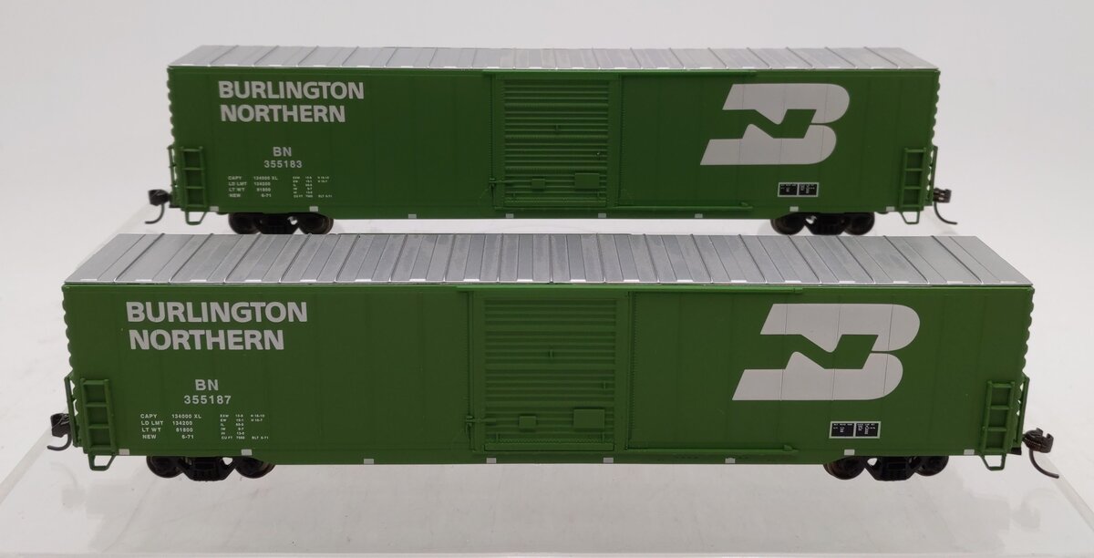 Walthers 932-23557 HO Scale BN Pullman Standard 60' Auto Boxcars (2-Pack) EX/Box