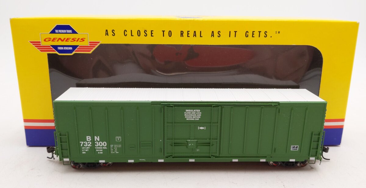 Athearn G4347 HO Scale Burlington Northern 50' PC&F Plug Door Boxcar #732300 EX/Box