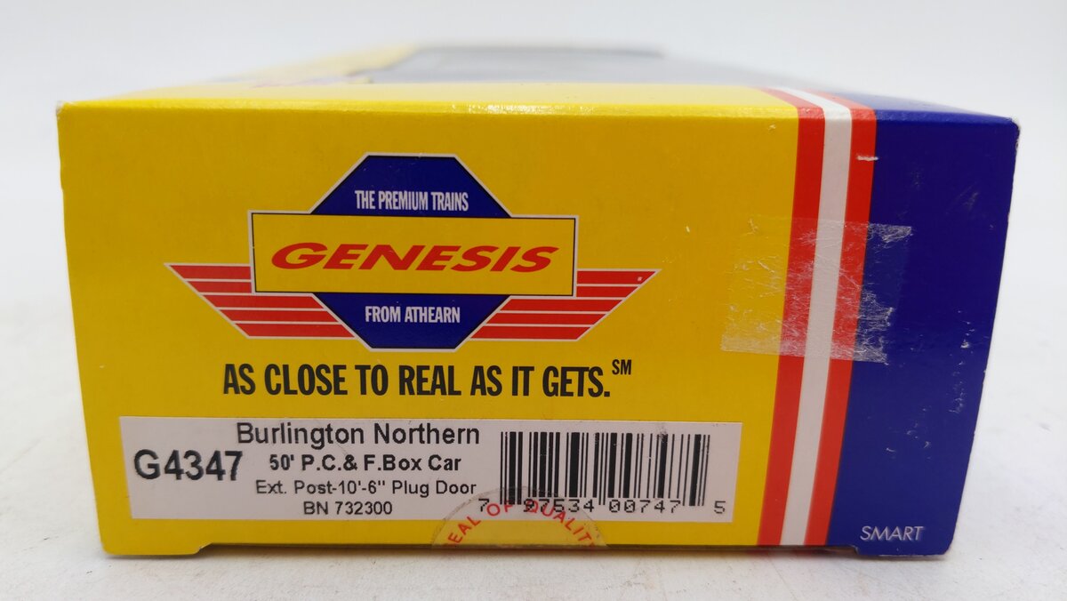 Athearn G4347 HO Scale Burlington Northern 50' PC&F Plug Door Boxcar #732300 EX/Box