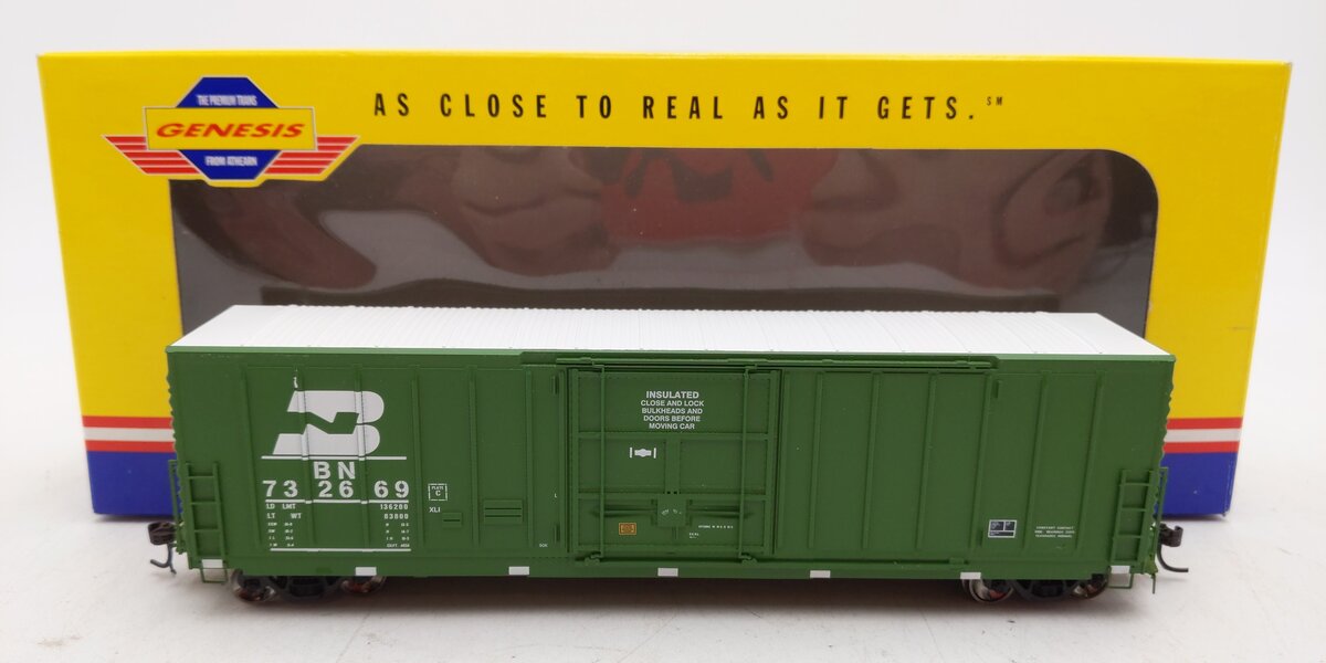 Athearn G4332 HO Scale Burlington Northern Plug-Door Box Car #732347 LN/Box