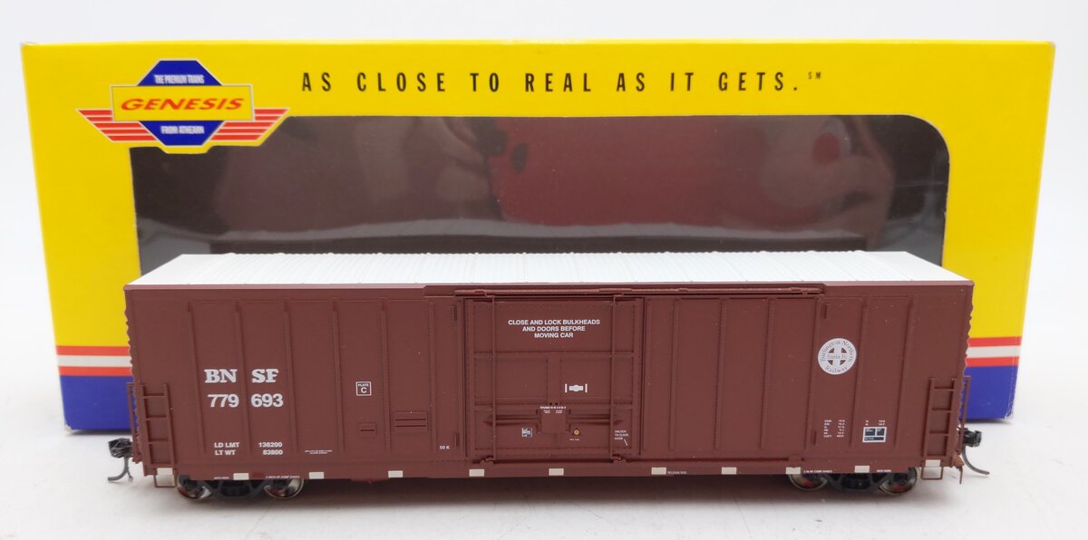 Athearn G4341 HO Scale Burlington Northern 50' PC&F Plug Door Boxcar #779693 EX/Box