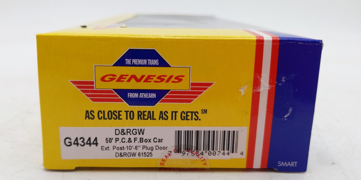 Athearn G4344 HO Scale D&RGW 50' P. C. & F. Plug-Door Box Car #61525 LN/Box