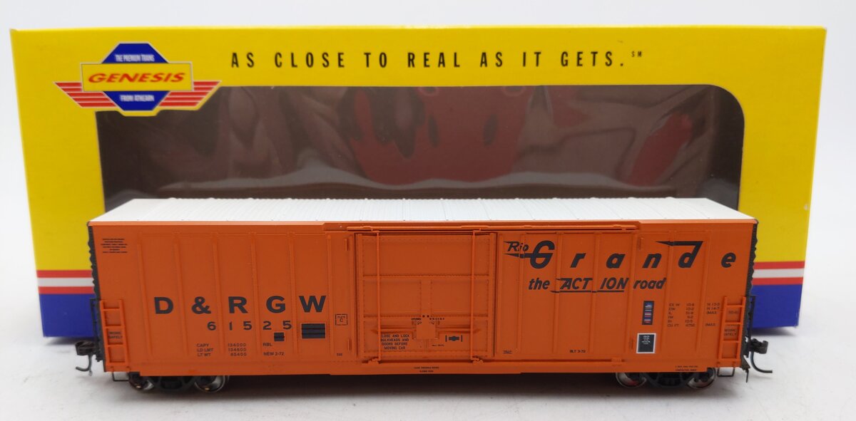 Athearn G4344 HO Scale D&RGW 50' P. C. & F. Plug-Door Box Car #61525 LN/Box