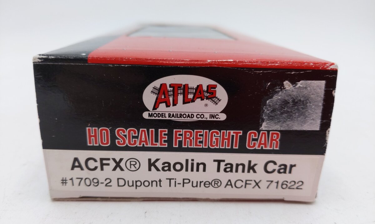 Atlas 1709-2 HO Scale Dupont Ti-Pure ACFX Kaolin Tank Car #71622 LN/Box