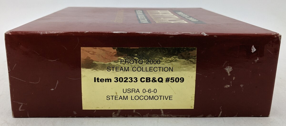 Proto 2000 30233 CB&Q USRA 0-6-0 Steam Locomotive & Tender #509 LN/Box