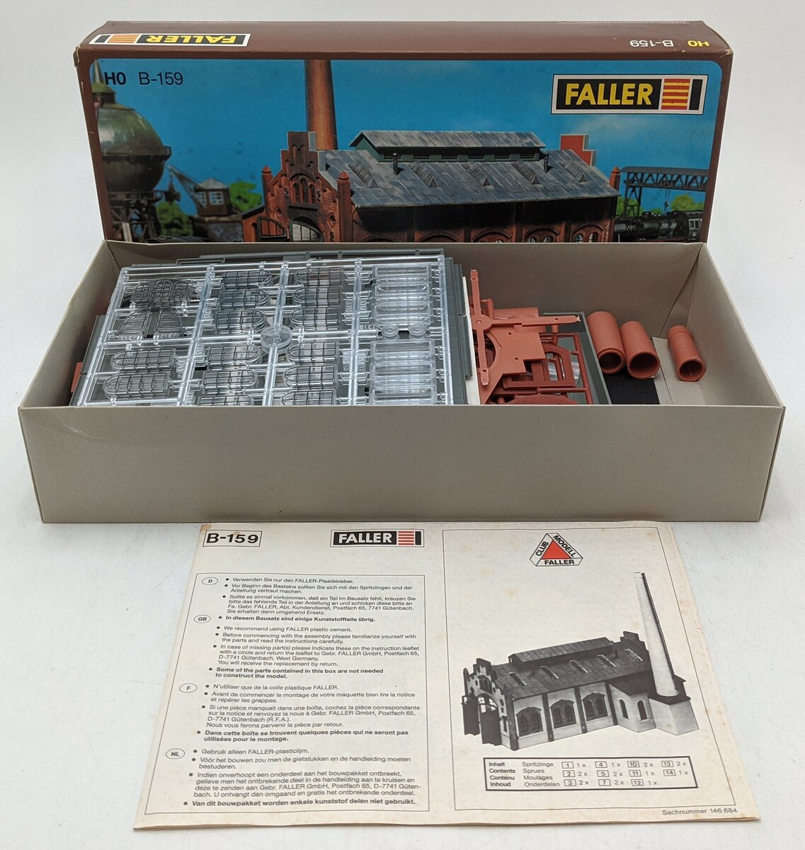 Faller B-159 HO Locomotive Back Shop Kit NIB