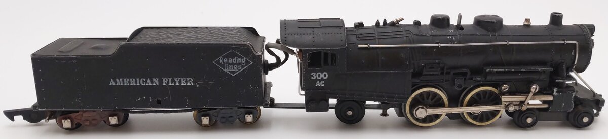 American Flyer 300 Vintage S Reading 4-4-2 Atlantic Steam Locomotive & Tender VG