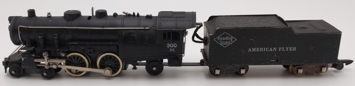 American Flyer 300 Vintage S Reading 4-4-2 Atlantic Steam Locomotive & Tender VG