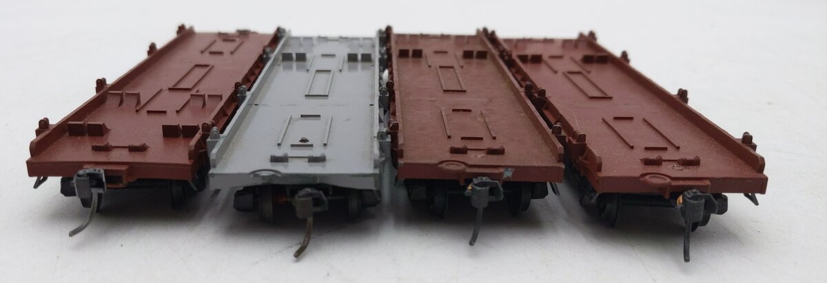 Penn Line HO Scale Monon Flat Cars: #7563 #453#7569#7566 [4] EX