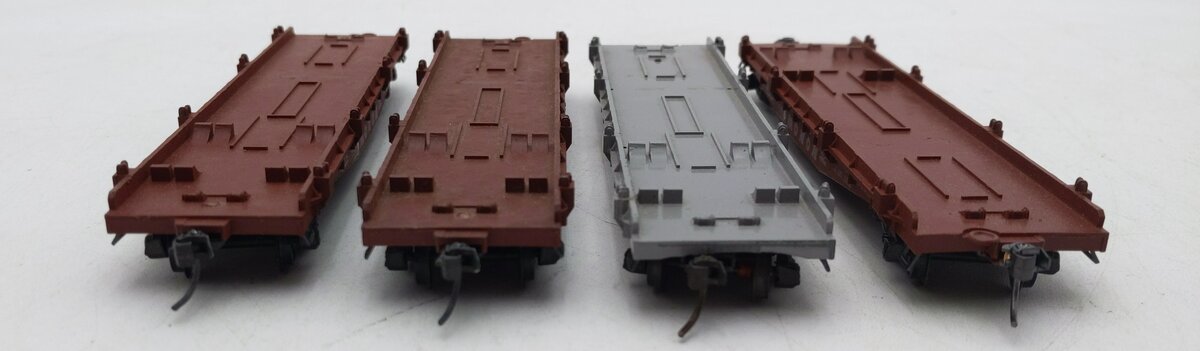 Penn Line HO Scale Monon Flat Cars: #7563 #453#7569#7566 [4] EX