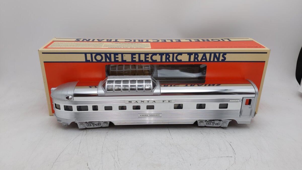 Lionel 6-19113 O Gauge Santa Fe "Vista Valley" Aluminum Vista Observation Car EX/Box