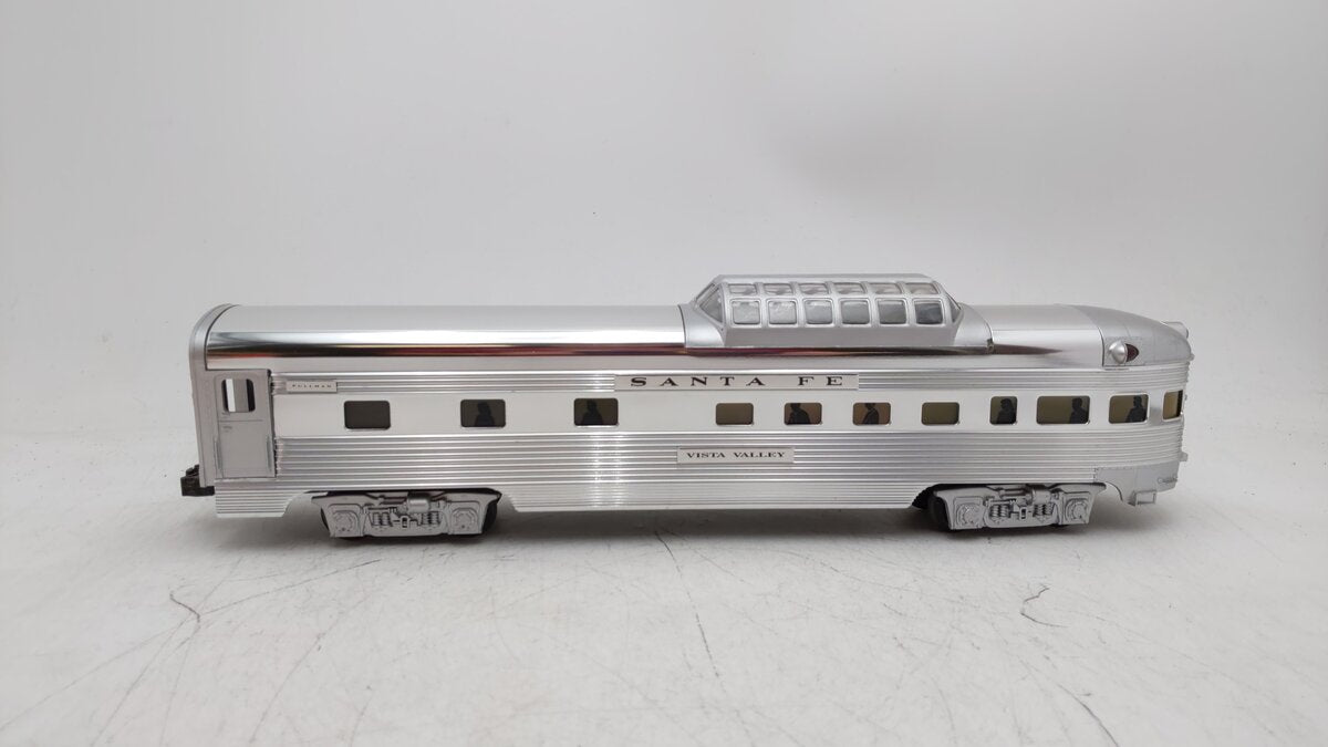 Lionel 6-19113 O Gauge Santa Fe "Vista Valley" Aluminum Vista Observation Car EX/Box