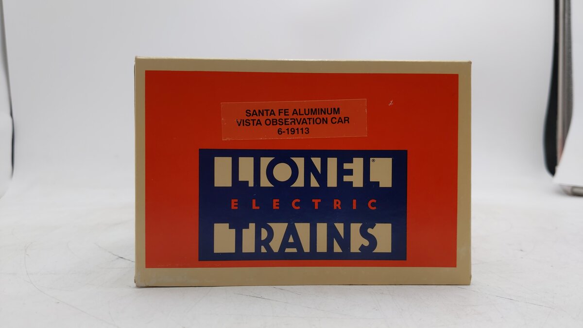 Lionel 6-19113 O Gauge Santa Fe "Vista Valley" Aluminum Vista Observation Car EX/Box