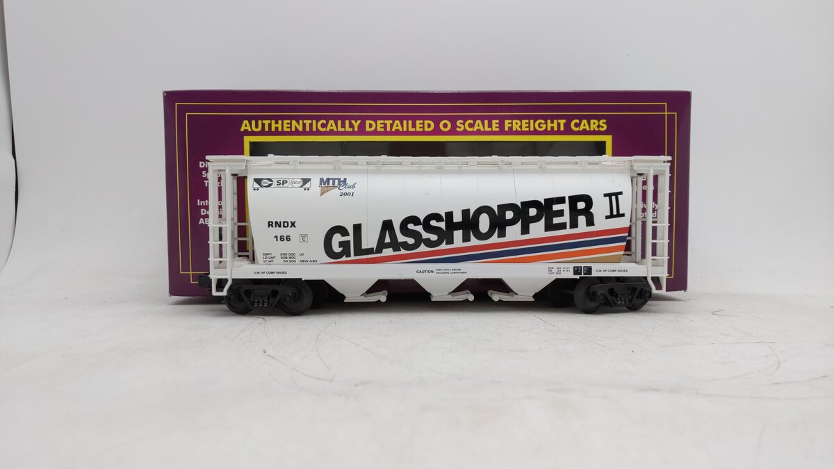 MTH 20-97442 O Gauge RNDX MTHRRC-2001 Glasshopper II Cylindrical Hopper #166 EX/Box