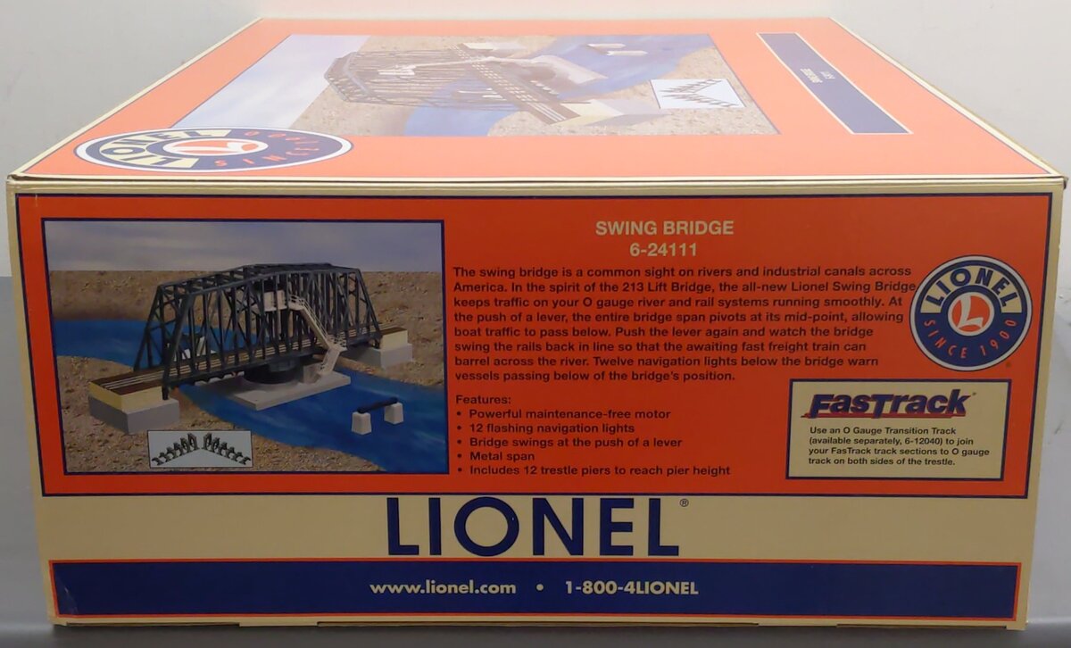 Lionel 6-24111 O Gauge Operating Swing Bridge EX/Box