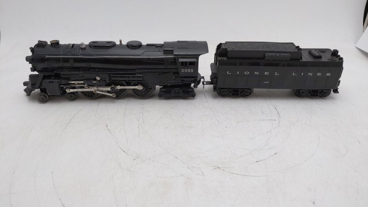 Lionel 2055 Vintage O 4-6-4 Hudson Steam Locomotive with 6026W Tender VG
