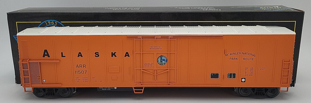 Weaver U12011LLP O Gauge ARR Alaska 57' Mechanical Reefer #11507 (3 Rail) LN/Box