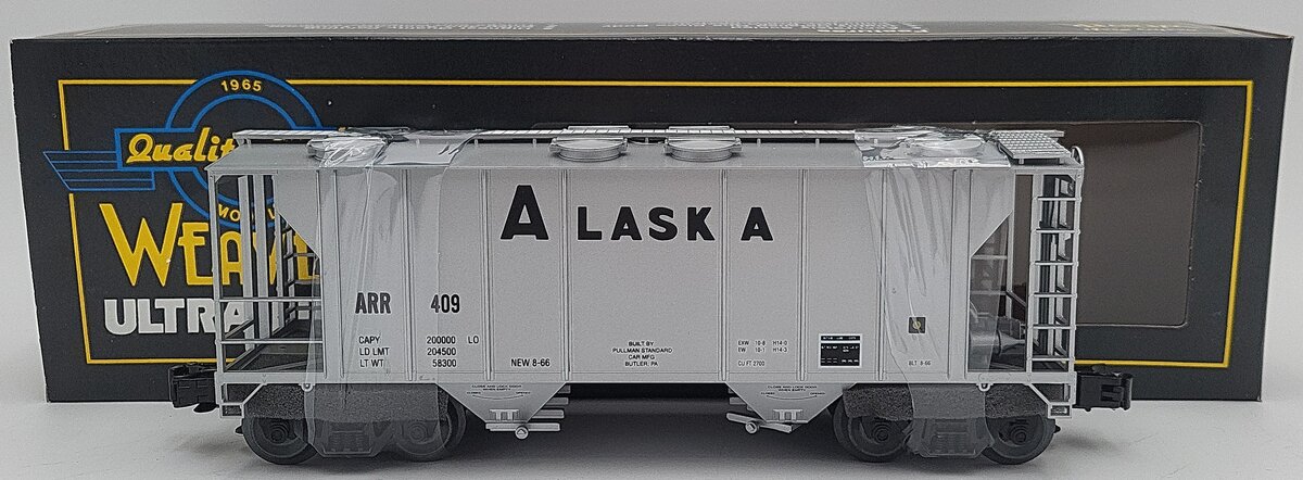 Weaver O Gauge PS-2 ARR Alaska Covered Hopper #409 (3 Rail) LN/Box