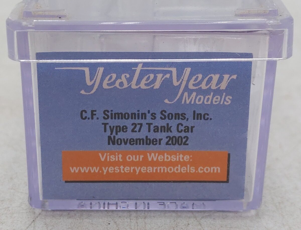 Yesteryear N Scale Shippers Car Line Tank Car #9565 VG/Box