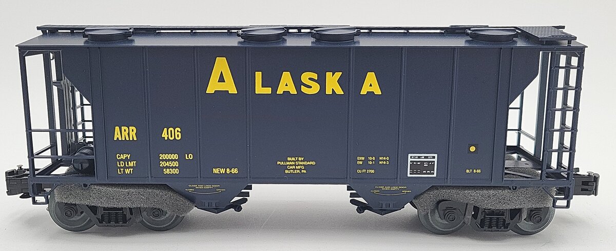 Weaver O Gauge PS-2 ARR Alaska Covered Hopper #406 (3 Rail) LN/Box