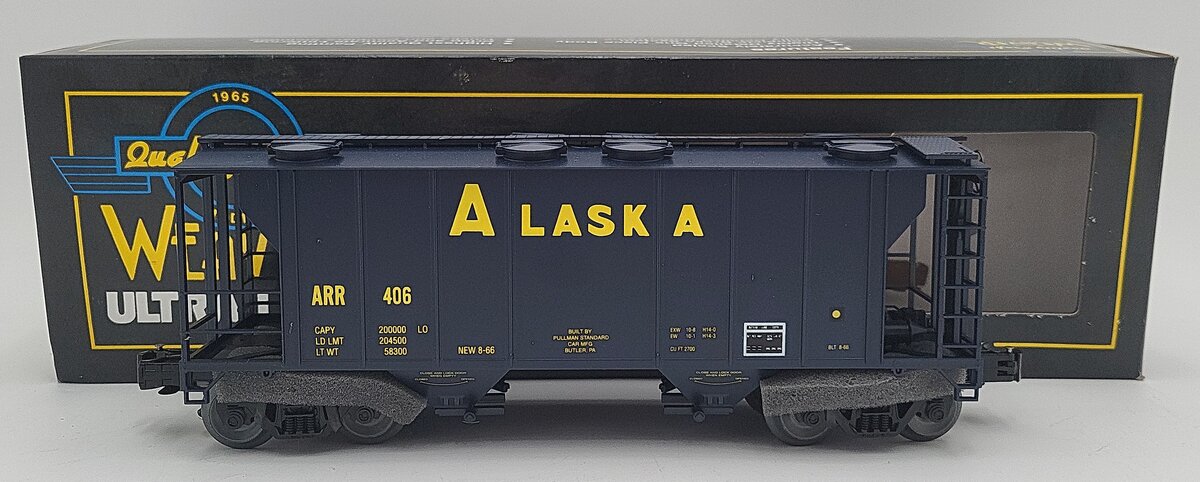 Weaver O Gauge PS-2 ARR Alaska Covered Hopper #406 (3 Rail) LN/Box