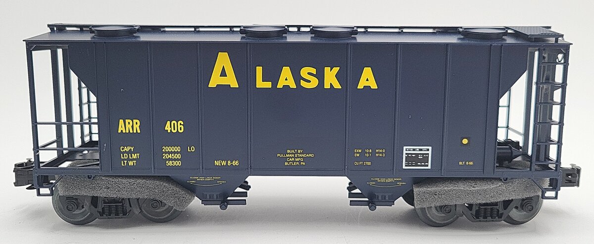 Weaver O Gauge PS-2 ARR Alaska Covered Hopper #406 (3 Rail) LN/Box