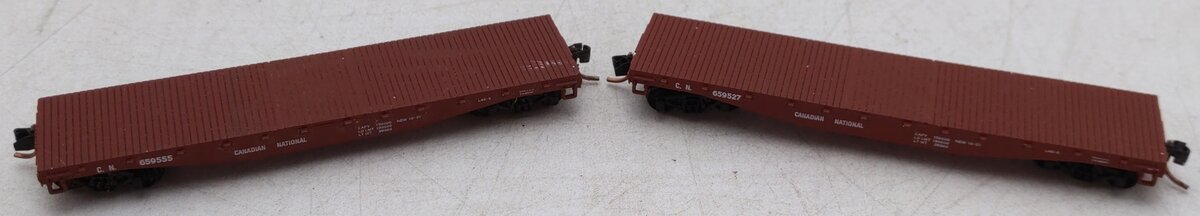 Red Caboose RM-26026-1 N Scale Canadian National Flat Cars (Set of 2) VG/Box