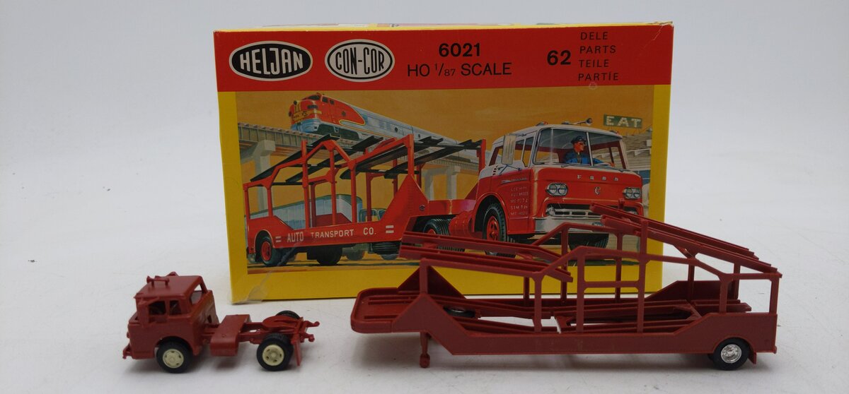 Con-Cor 6021 HO Heljan Ford Auto Transport Truck Plastic Model Kit EX/Box