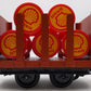 LGB 40450 G Scale Red/Brown Flatcar with Stakes & 5 Barrel Load LN/Box