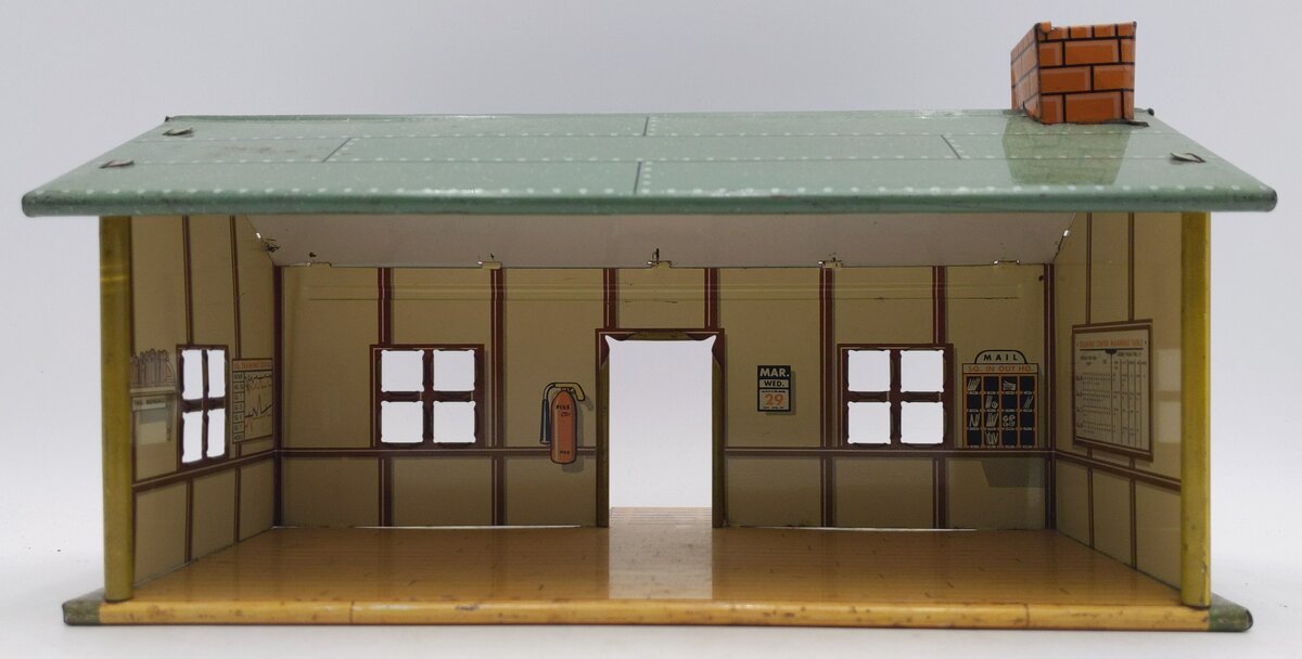 Marx T3-211:38 US Army 1950s Vintage Tin Litho Training Center HQ Building VG