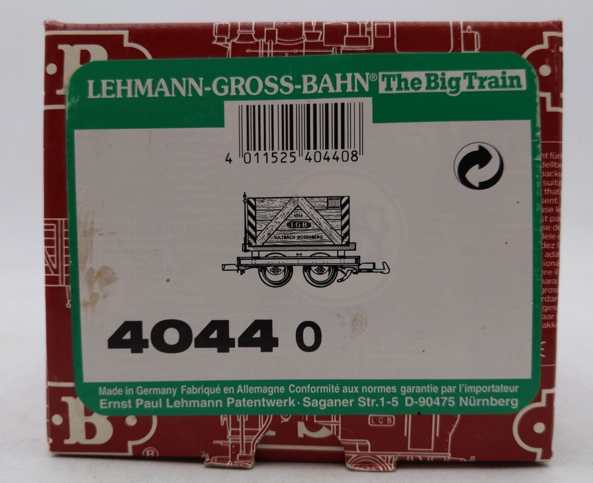 LGB 40440 G Scale Sulzbach-Rosenberg Gondola Car w/Shell Barrels #4044 LN/Box