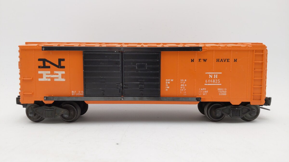 Lionel 6468-25 Vintage O New Haven Auto Transport Boxcar with Black Doors EX