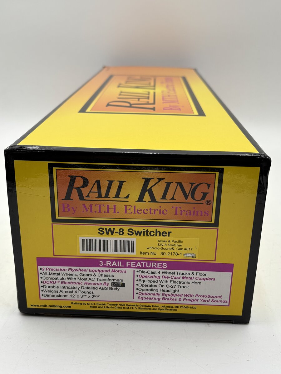 MTH 30-2178-1 Texas & Pacific SW-8 Diesel Switcher w/PS1 #817 EX/Box