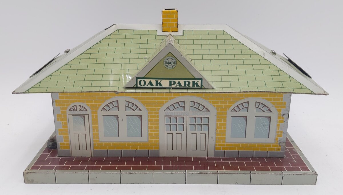 Marx 2990 Vintage O Metal Oak Park O Scale Waiting Station VG
