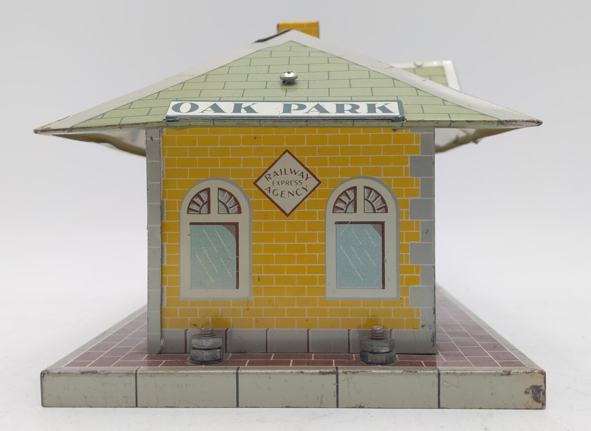 Marx 2990 Vintage O Metal Oak Park O Scale Waiting Station VG