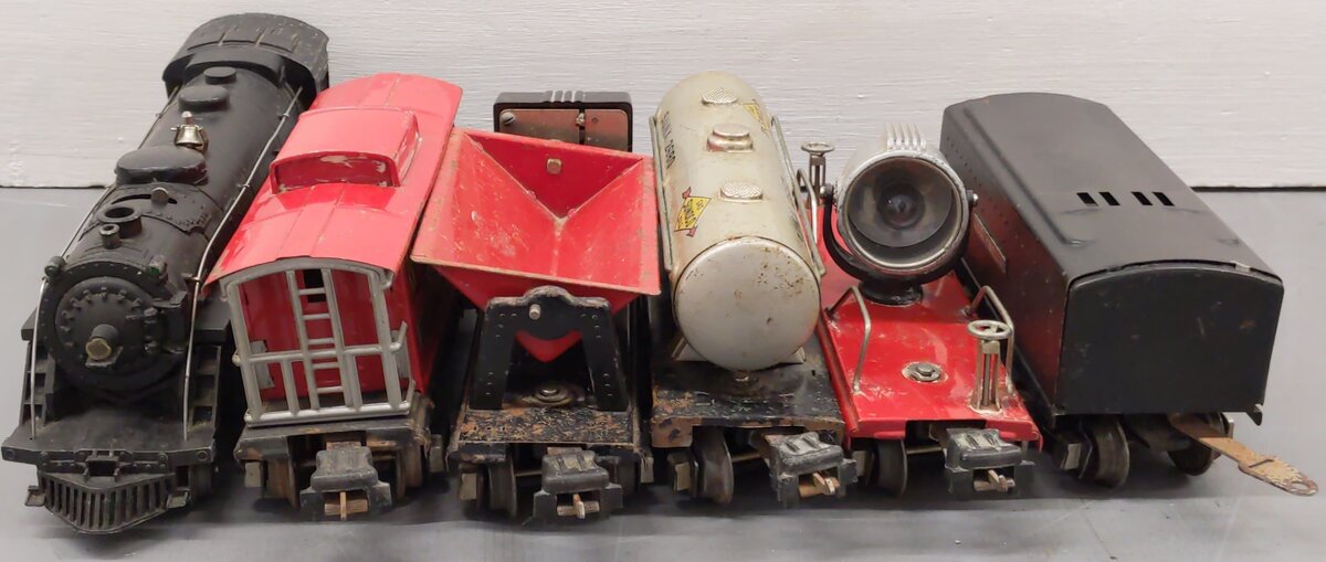 Lionel Prewar O Locomotive & Assorted Freight Cars [6] VG