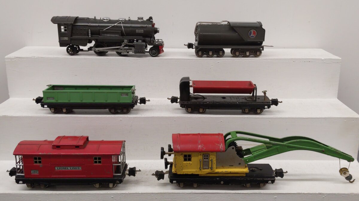 Lionel Vintage O Steam Freight Set 197W: 263E, 2263W, 3859, 2810, 2812, 2817 [6] VG