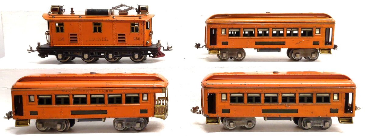 Lionel Vintage O Gauge Loco & Passenger Cars: 256, 710, 710, 712 [4]