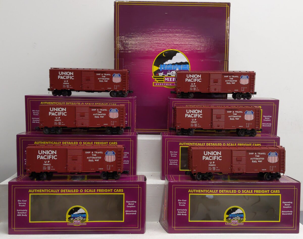 MTH 20-90792 O Gauge Union Pacific 40' AAR Box Car 6-Car Set NIB