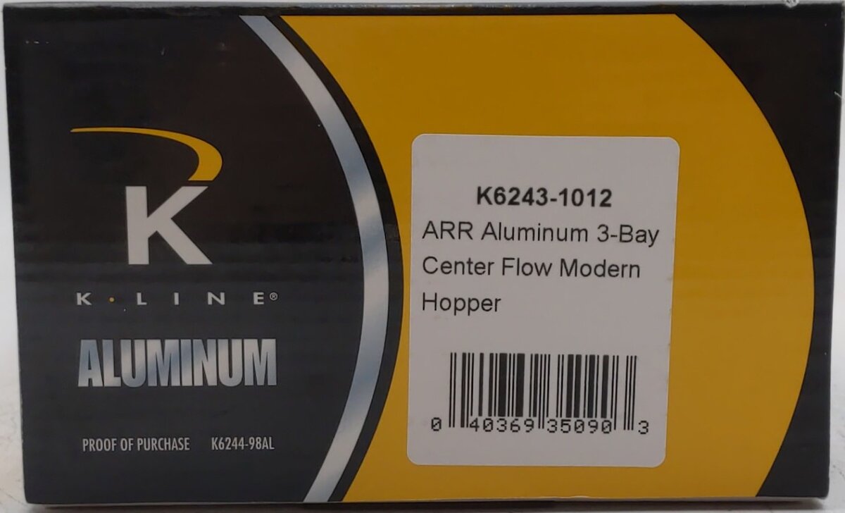 K-Line K6243-1012 O Gauge Alaska Railroad 3-Bay Center Flow Hopper Car #56856 NIB