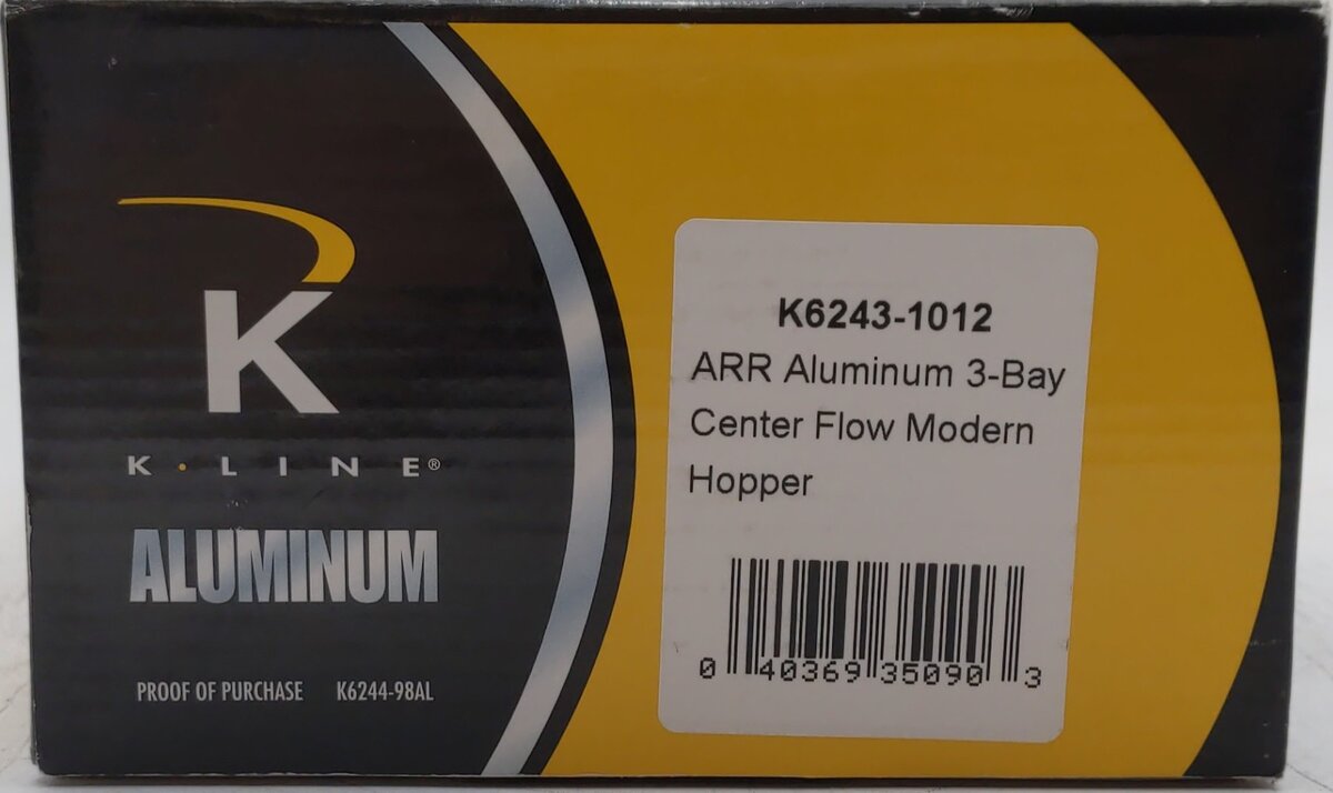K-Line K6243-1012 O Gauge Alaska Railroad 3-Bay Center Flow Hopper Car #56845 NIB