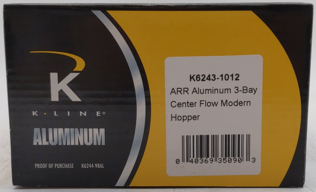 K-Line K6243-1012 O Gauge Alaska Railroad 3-Bay Center Flow Hopper Car #56870 NIB