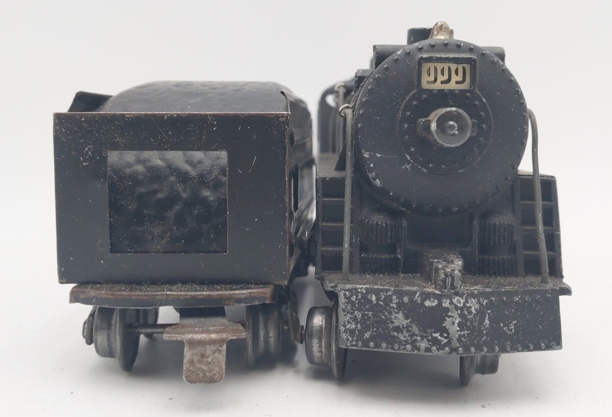 Marx 999 Vintage O New York Central 2-4-2 Steam Locomotive with Tender VG