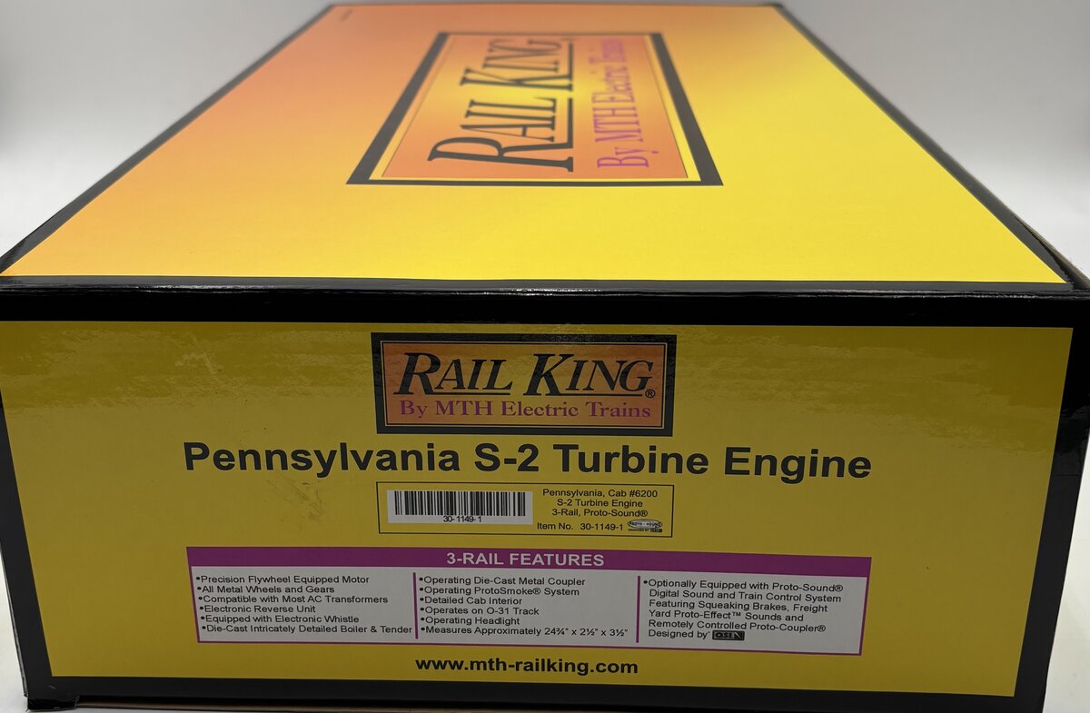 MTH 30-1149-1 O Gauge PRR 6-8-6 S2 Turbine Steam Locomotive & Tender w/PS1 EX/Box