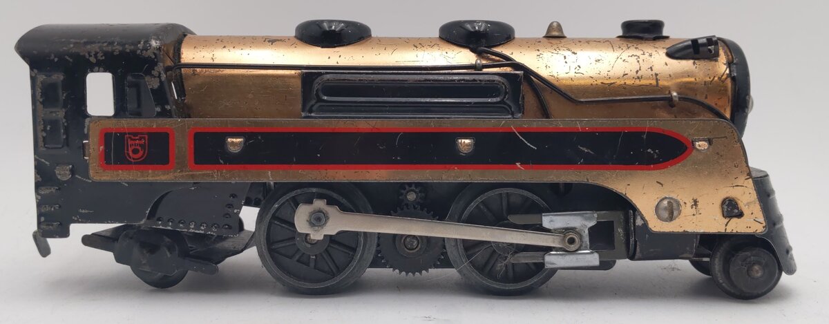 Marx 396 O Gauge Vintage Canadian Pacific Gold Steam Locomotive VG
