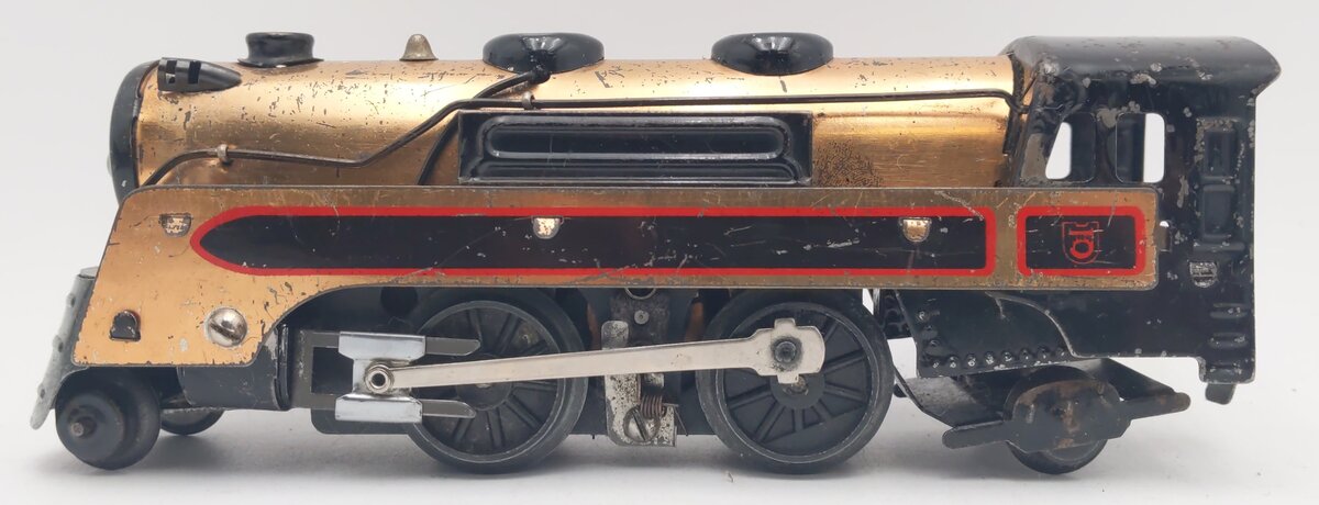 Marx 396 O Gauge Vintage Canadian Pacific Gold Steam Locomotive VG