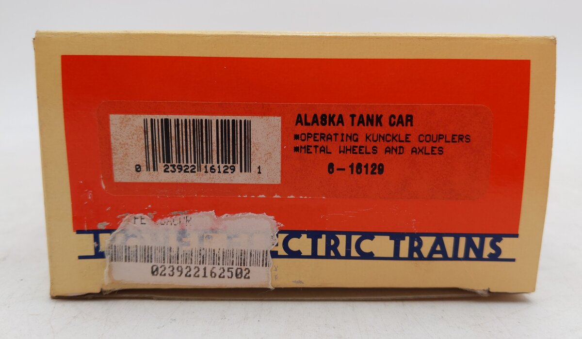 Lionel 6-16129 O Gauge Alaska Railroad Single Dome Tank Car EX/Box