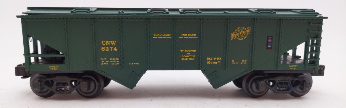 K-Line K6274 O Gauge C&NW Classic Ribbed Sand Car EX/Box
